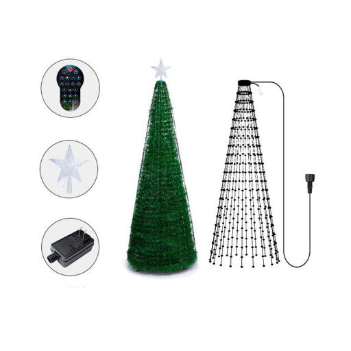 🎄 CHOINKA 1,5 M + 300 LED RGB + ŚWIECĄCA GWIAZDA