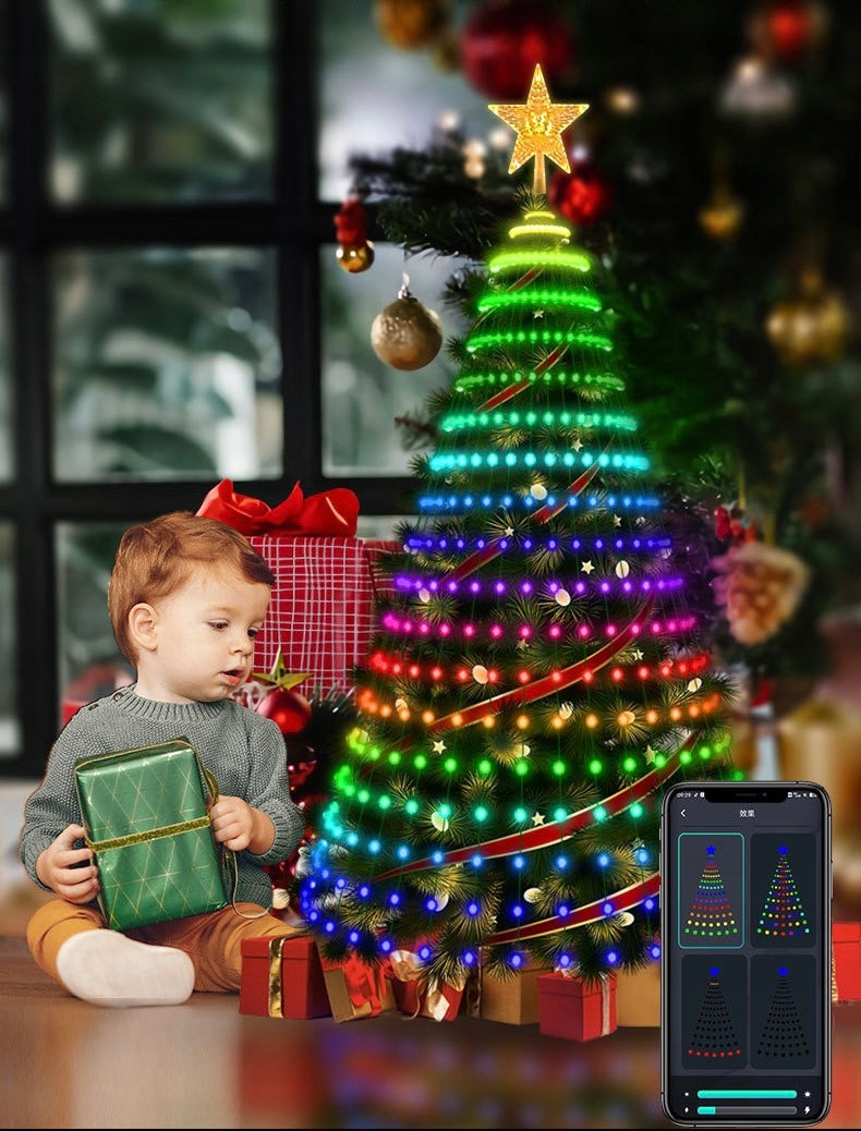 🎄 CHOINKA 1,5 M + 300 LED RGB + ŚWIECĄCA GWIAZDA