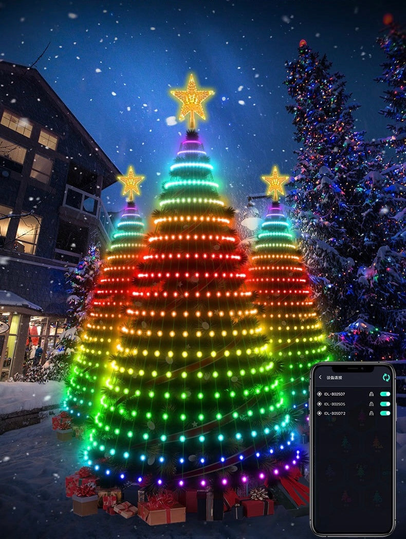 🎄 CHOINKA 1,5 M + 300 LED RGB + ŚWIECĄCA GWIAZDA