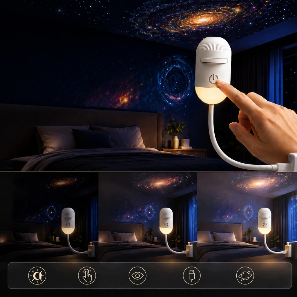 Projektor Galaxy 12w1 – Lampka Nocna i Projektor Rozgwieżdżonego Nieba