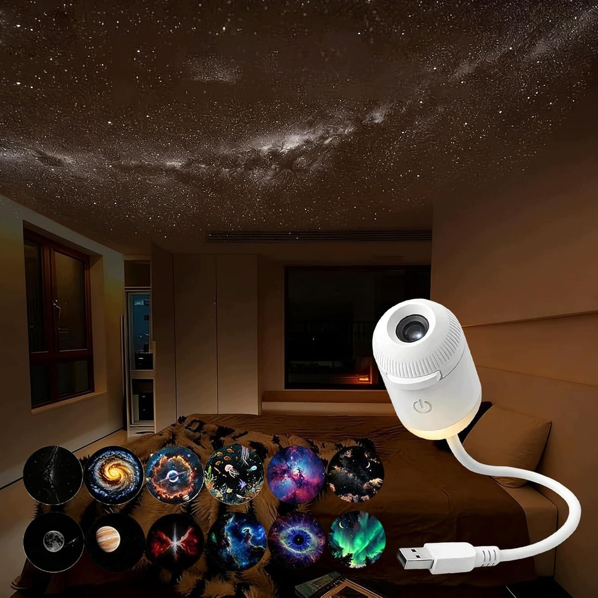 Projektor Galaxy 12w1 – Lampka Nocna i Projektor Rozgwieżdżonego Nieba