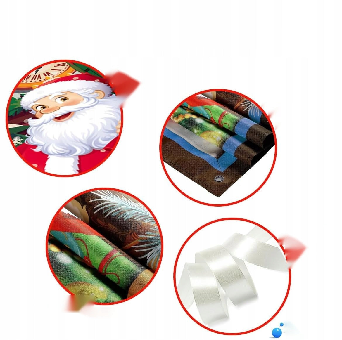 🎄 ŚWIĄTECZNA OSŁONA NA DRZWI 90 × 180 CM – ŚWIĘTY MIKOŁAJ 🎅