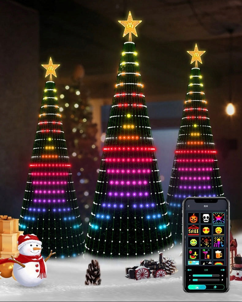 🎄 CHOINKA 1,5 M + 300 LED RGB + ŚWIECĄCA GWIAZDA