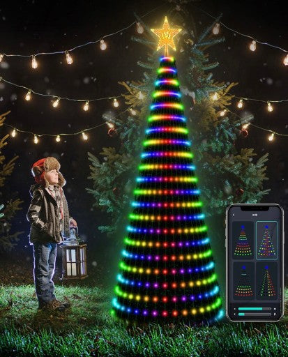 🎄 CHOINKA 1,5 M + 300 LED RGB + ŚWIECĄCA GWIAZDA