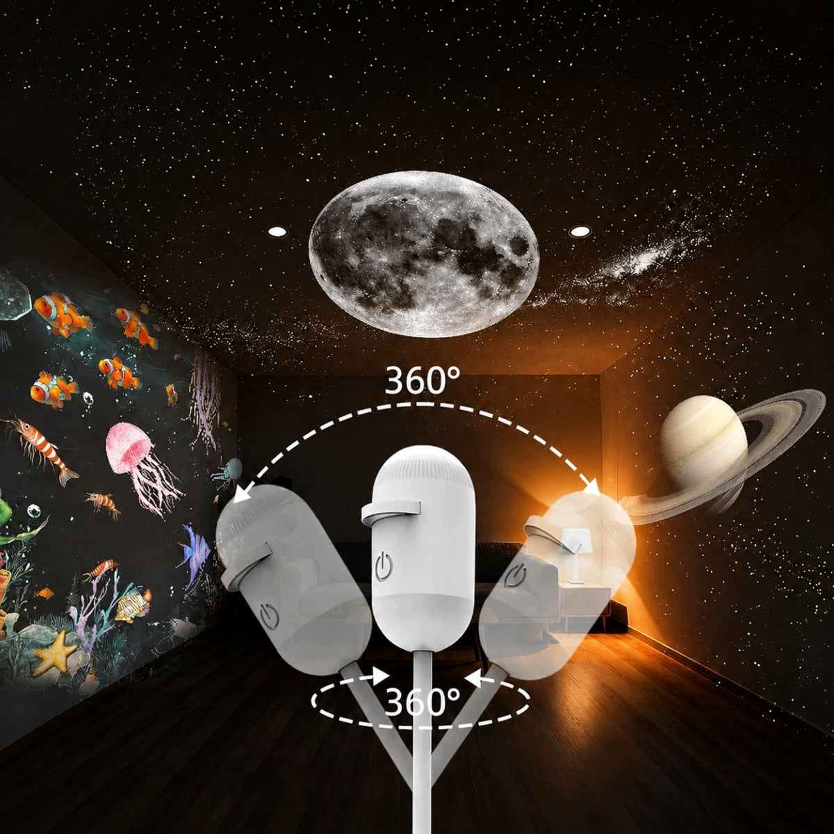 Projektor Galaxy 12w1 – Lampka Nocna i Projektor Rozgwieżdżonego Nieba