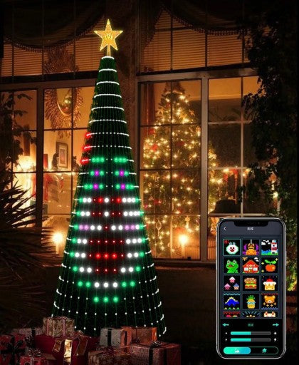 🎄 CHOINKA 1,5 M + 300 LED RGB + ŚWIECĄCA GWIAZDA