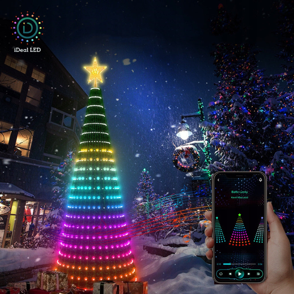 🎄 CHOINKA 1,5 M + 300 LED RGB + ŚWIECĄCA GWIAZDA