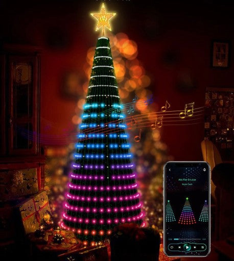 🎄 CHOINKA 1,5 M + 300 LED RGB + ŚWIECĄCA GWIAZDA